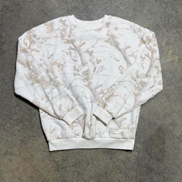 comfrt Tops - Comfrt Women's White and Cream Sweatshirt